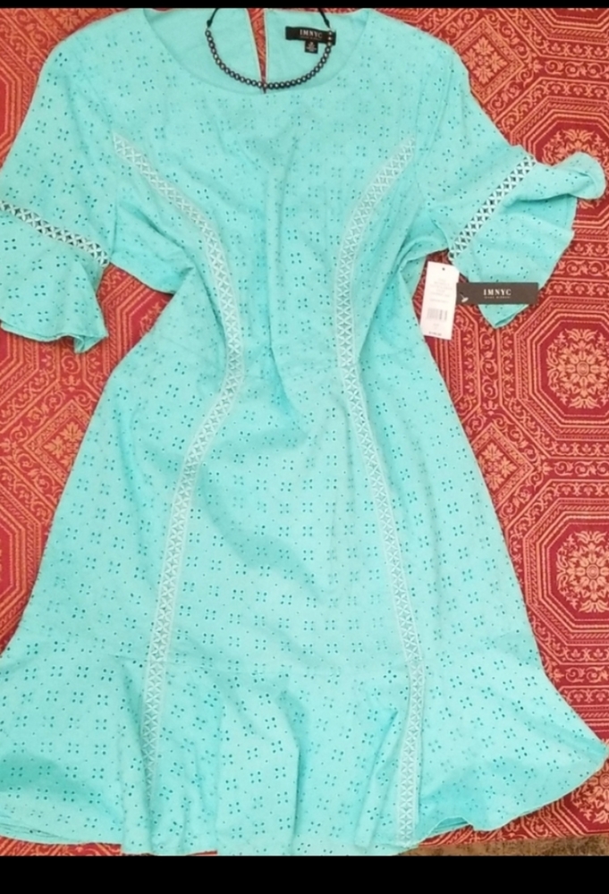 🆕️Isaac Mizrahi 100%cotton Flutter Sheath dress
